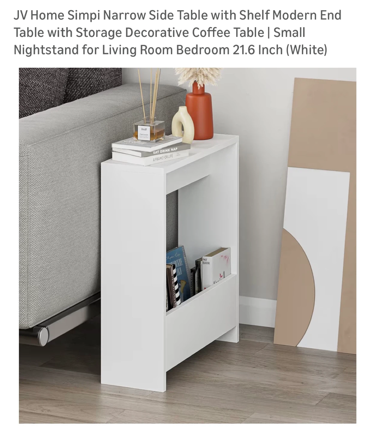 JV Home Simpi Narrow Side Table White