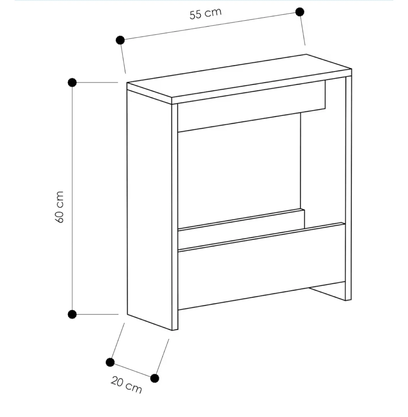 JV Home Simpi Narrow Side Table White - photo 4