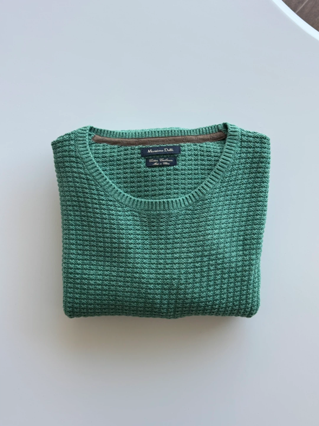 Massimo Dutti Green Cotton Cashmere Sweater - photo 3