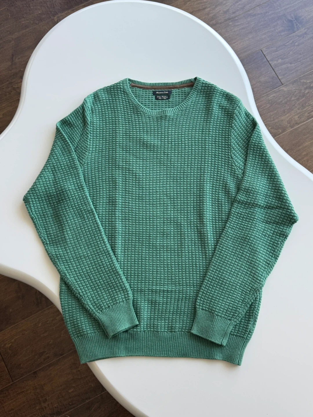 Massimo Dutti Green Cotton Cashmere Sweater