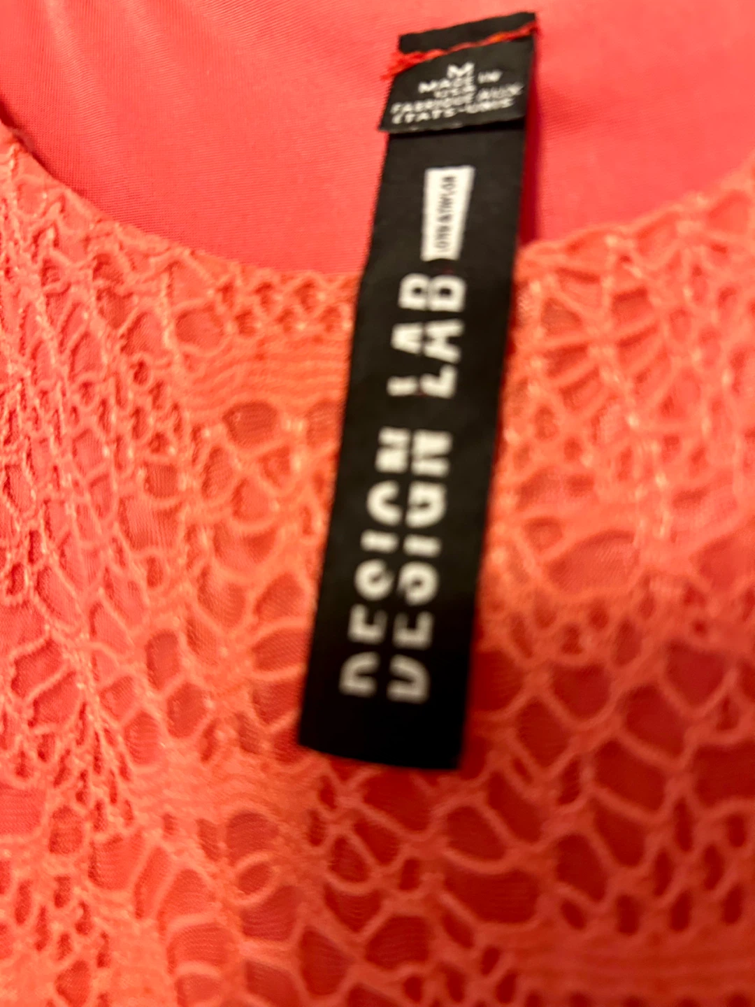 DESIGN LAB Orange Lace Fit and Flare Dress Size M - photo 3