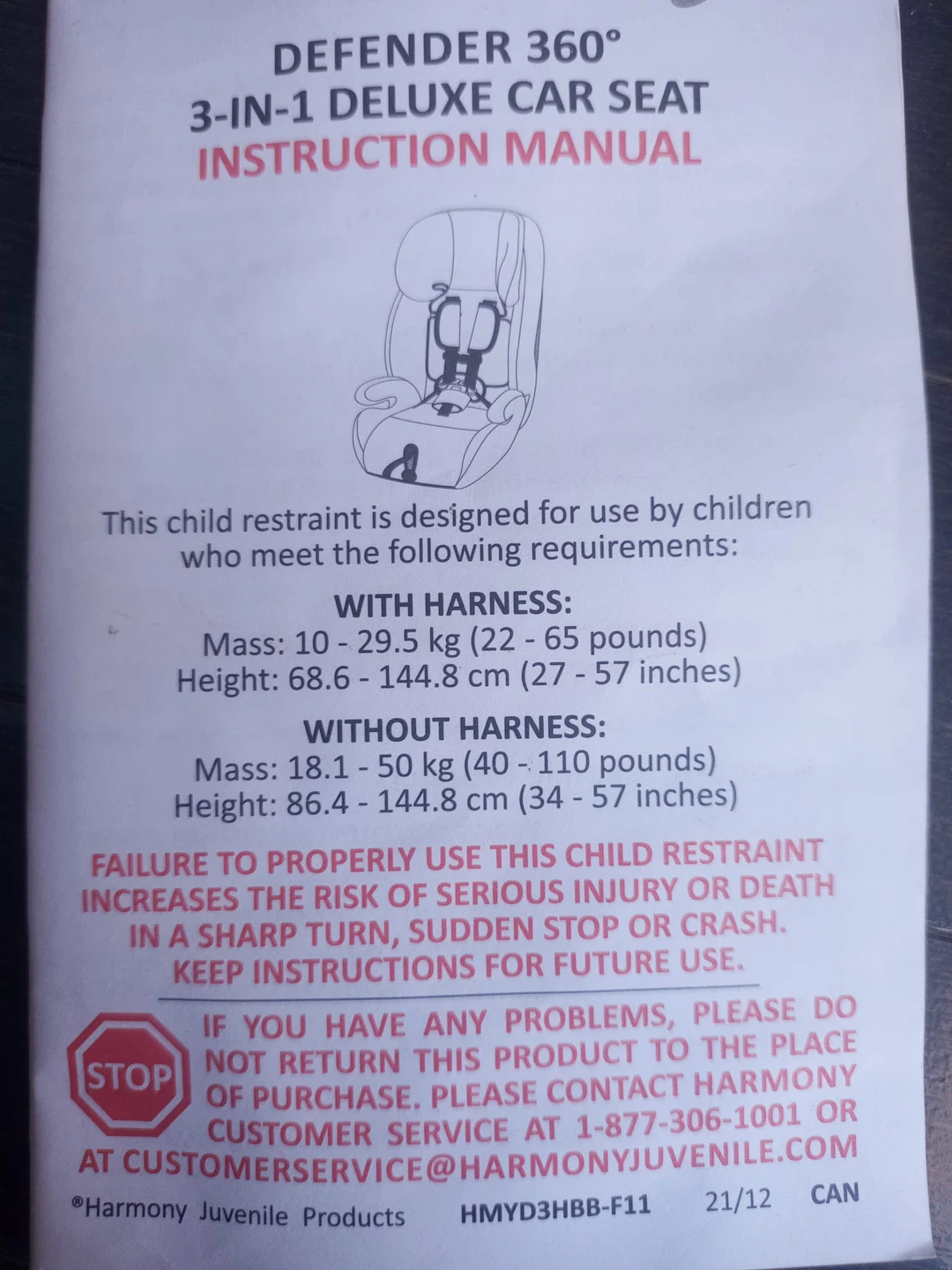 Harmony Defender 360 Car Seat - photo 4