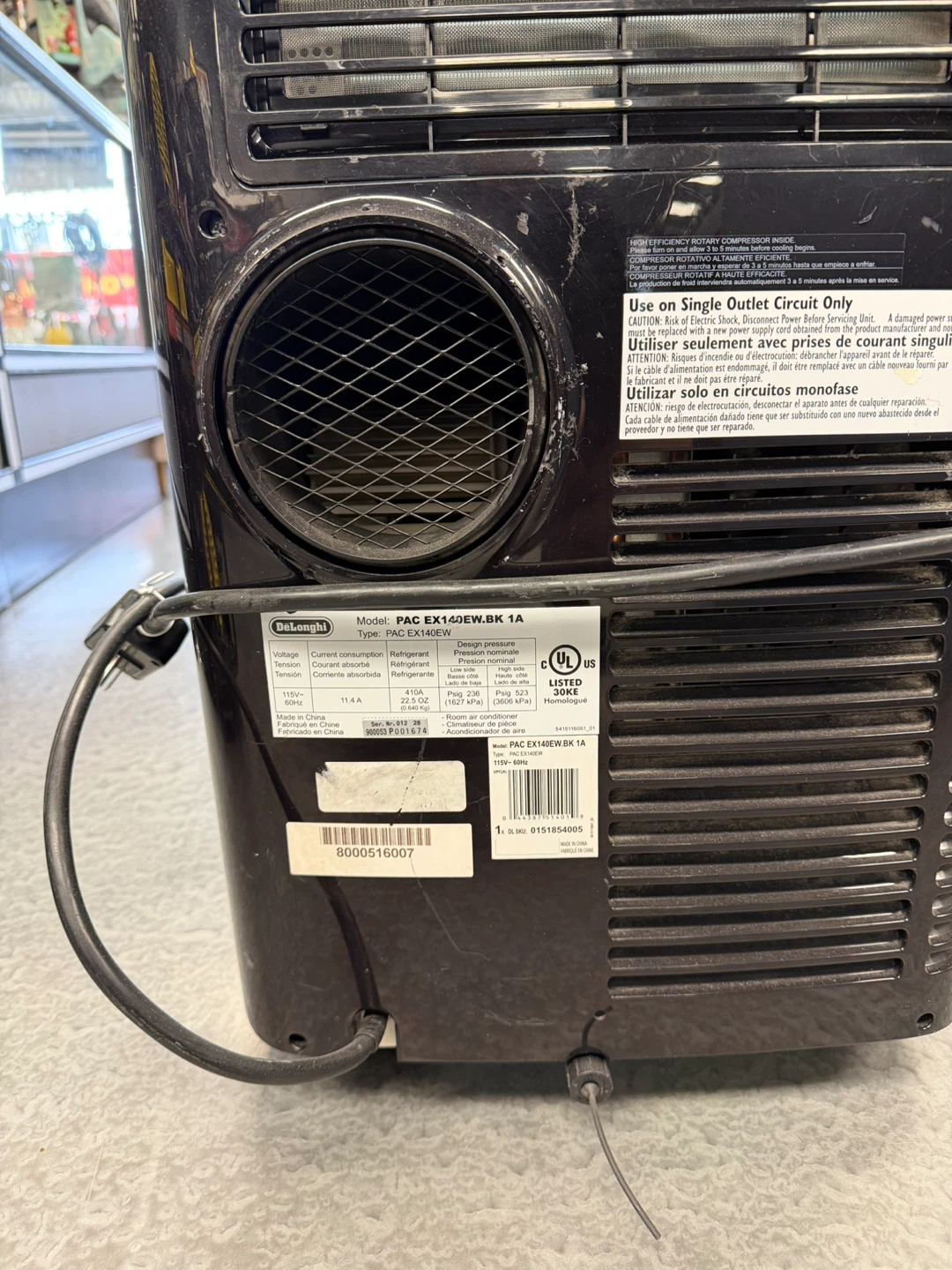 DeLonghi Pinguino Portable Air Conditioner PAC EX140EW - photo 5