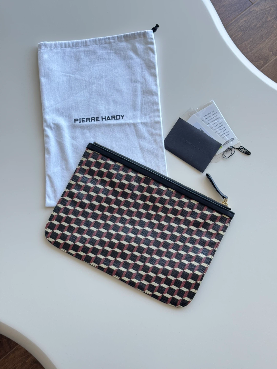 Pierre Hardy Geometric Print Zip Pouch / Clutch + Dust Bag - photo 2