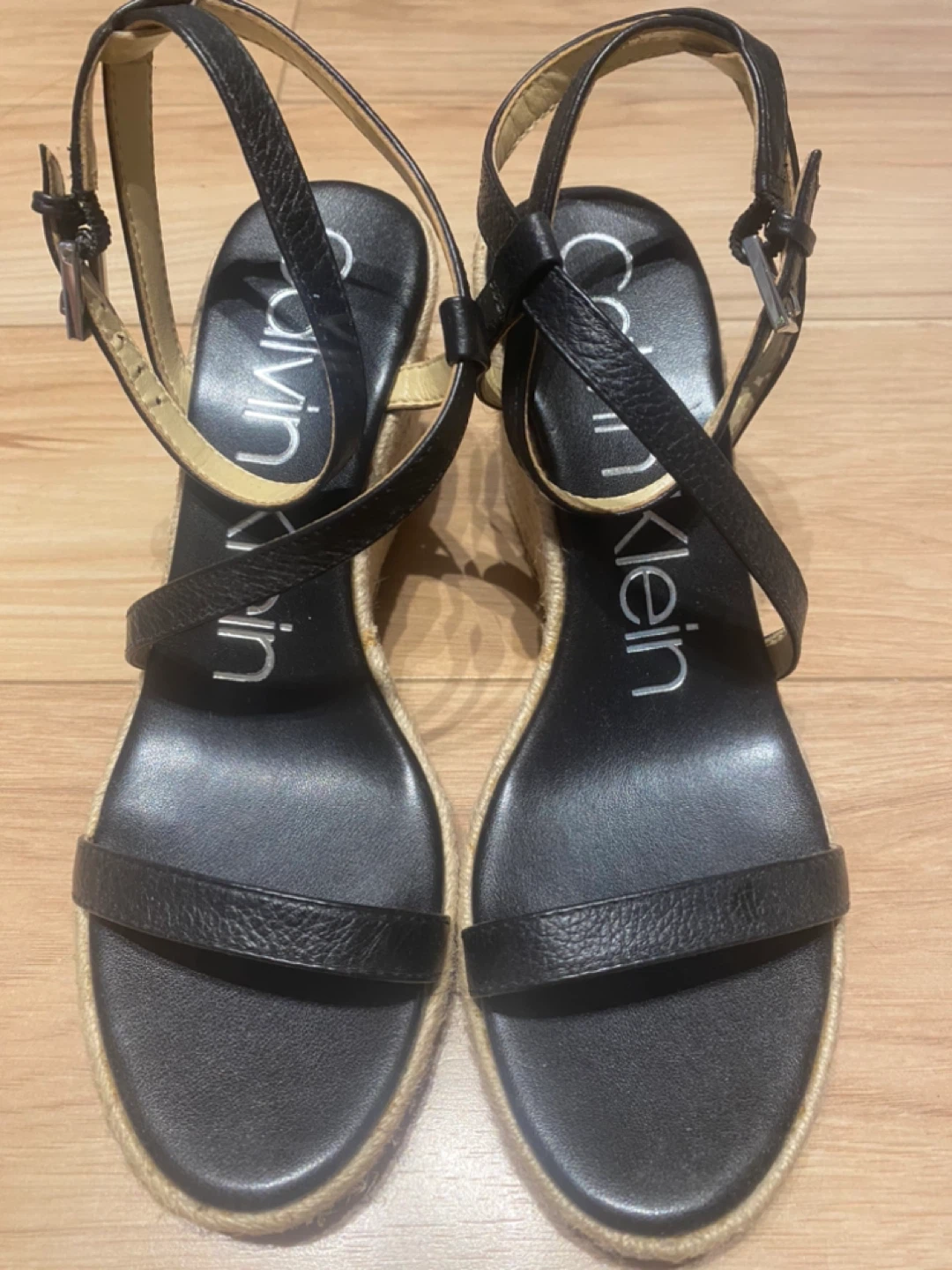 Calvin Klein Women's Black Espadrille Wedge Sandals