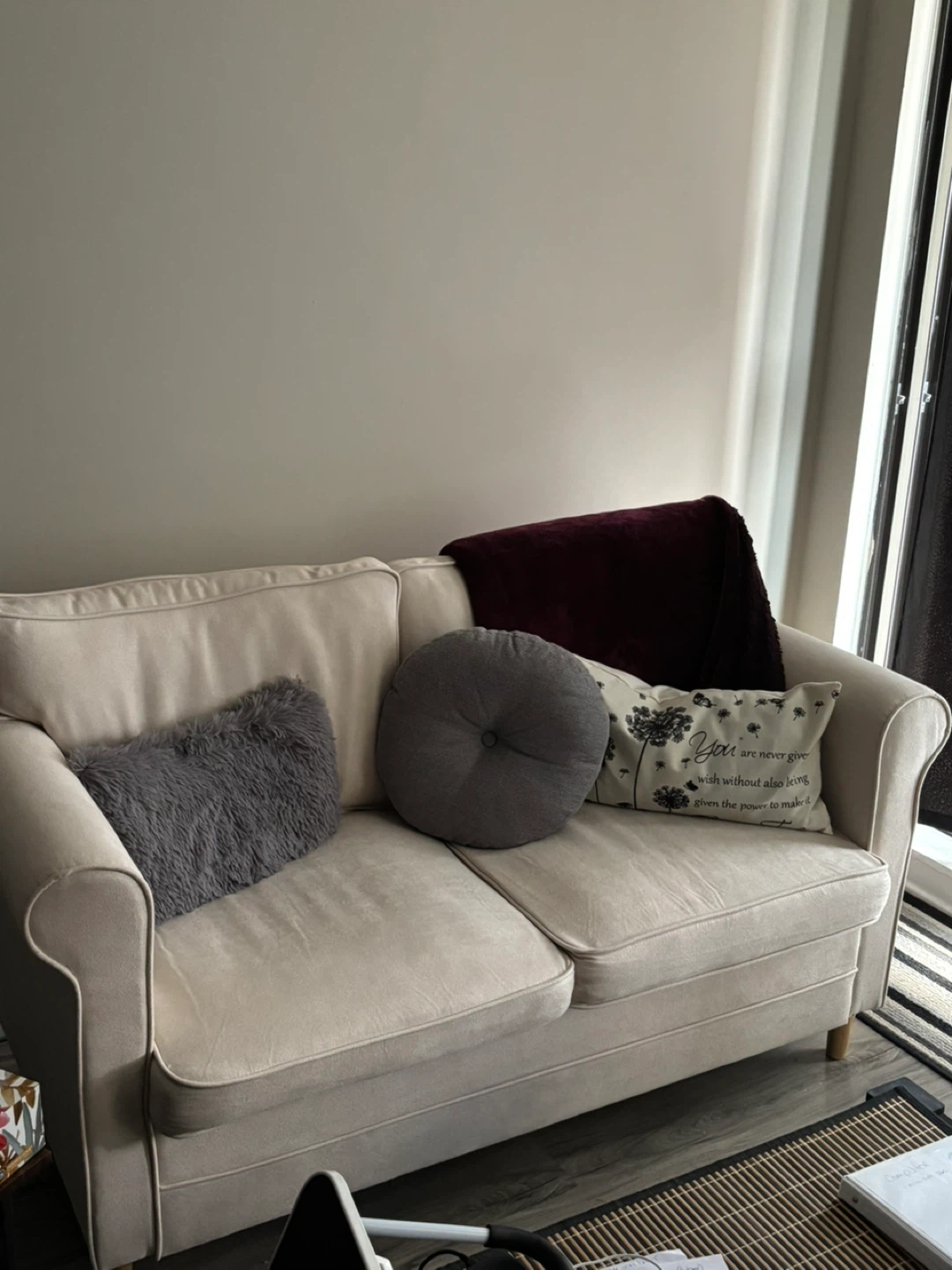 Cream Loveseat Sofa