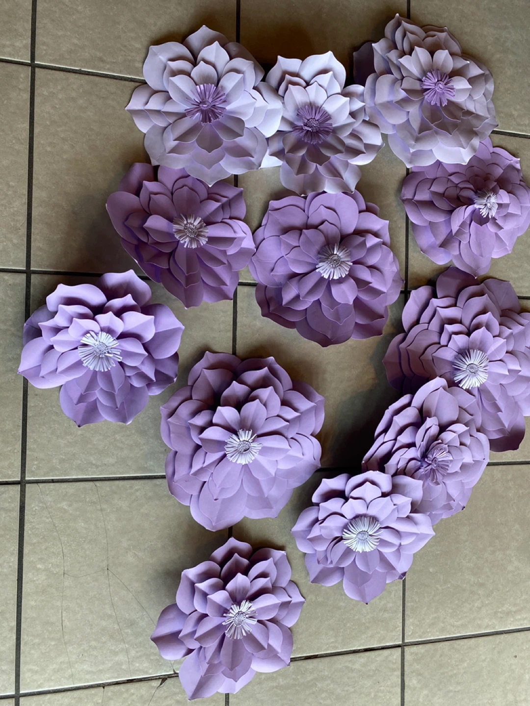 Paper Flowers - Purple Lavender Decor