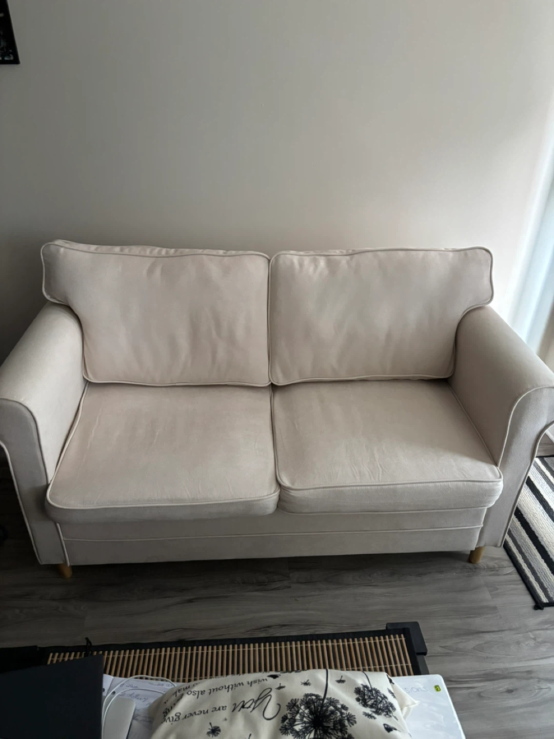 Cream Loveseat Sofa - photo 2