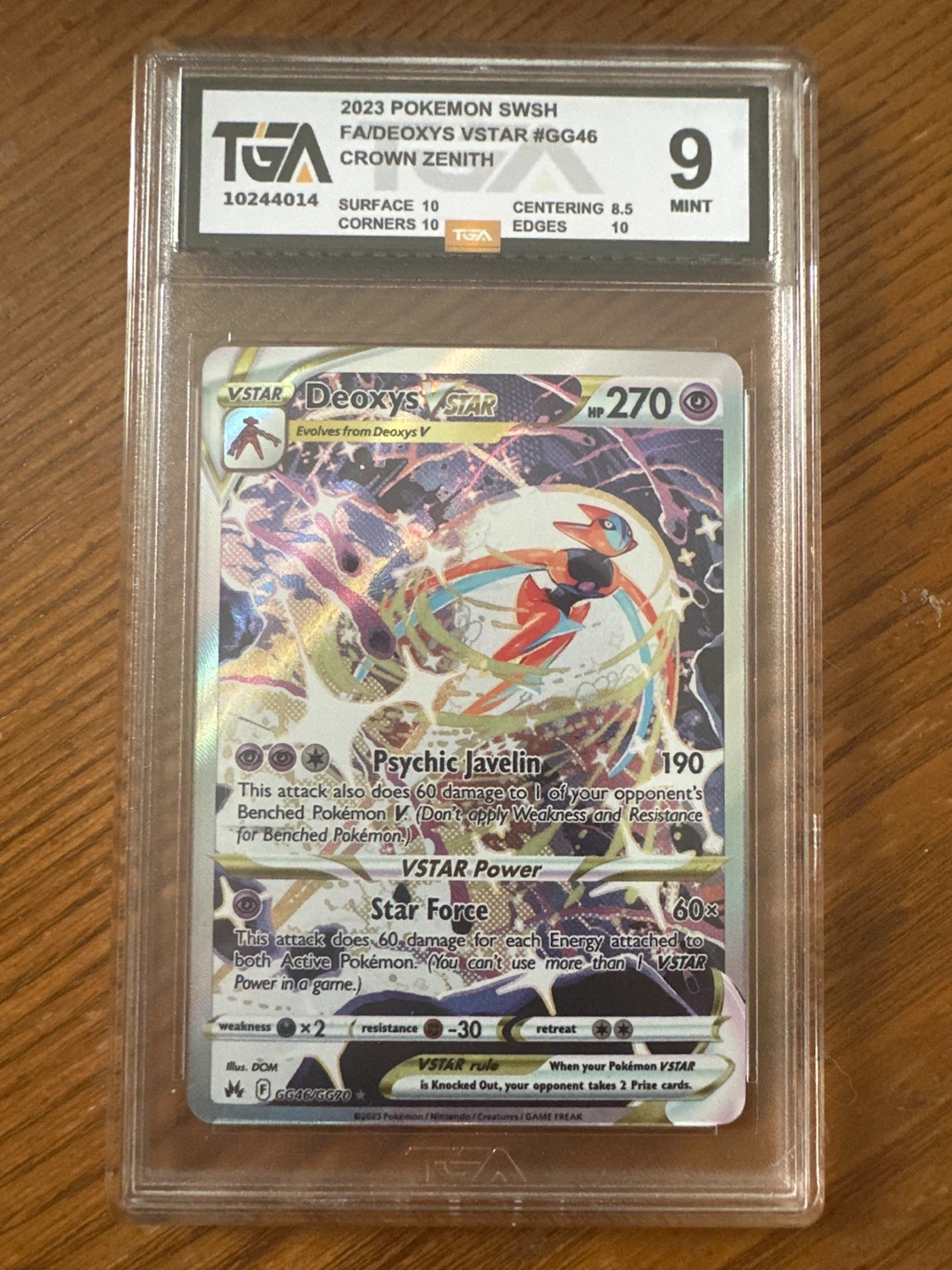 Pokémon Deoxys VSTAR GG46 Crown Zenith Graded 9 Mint