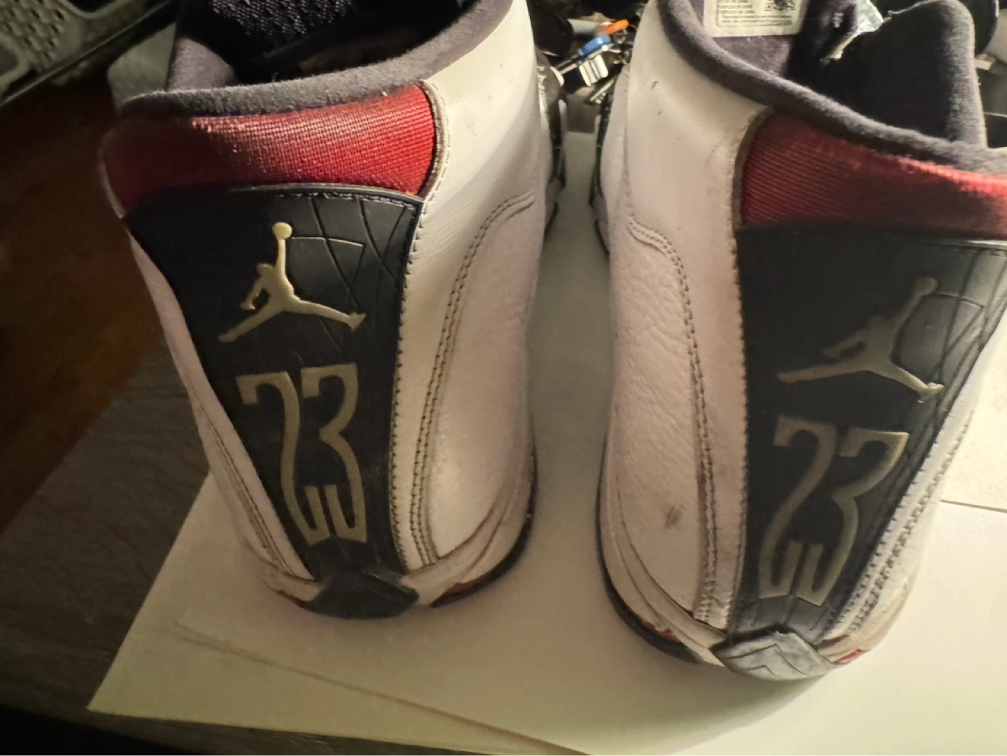 Air Jordan 14 Retro "Last Shot" White Black Red Men's Sz 11 - photo 4