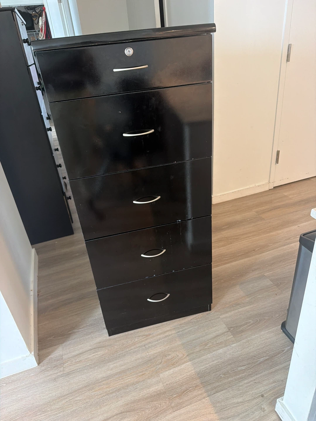 Black 5-Drawer Chest - photo 2