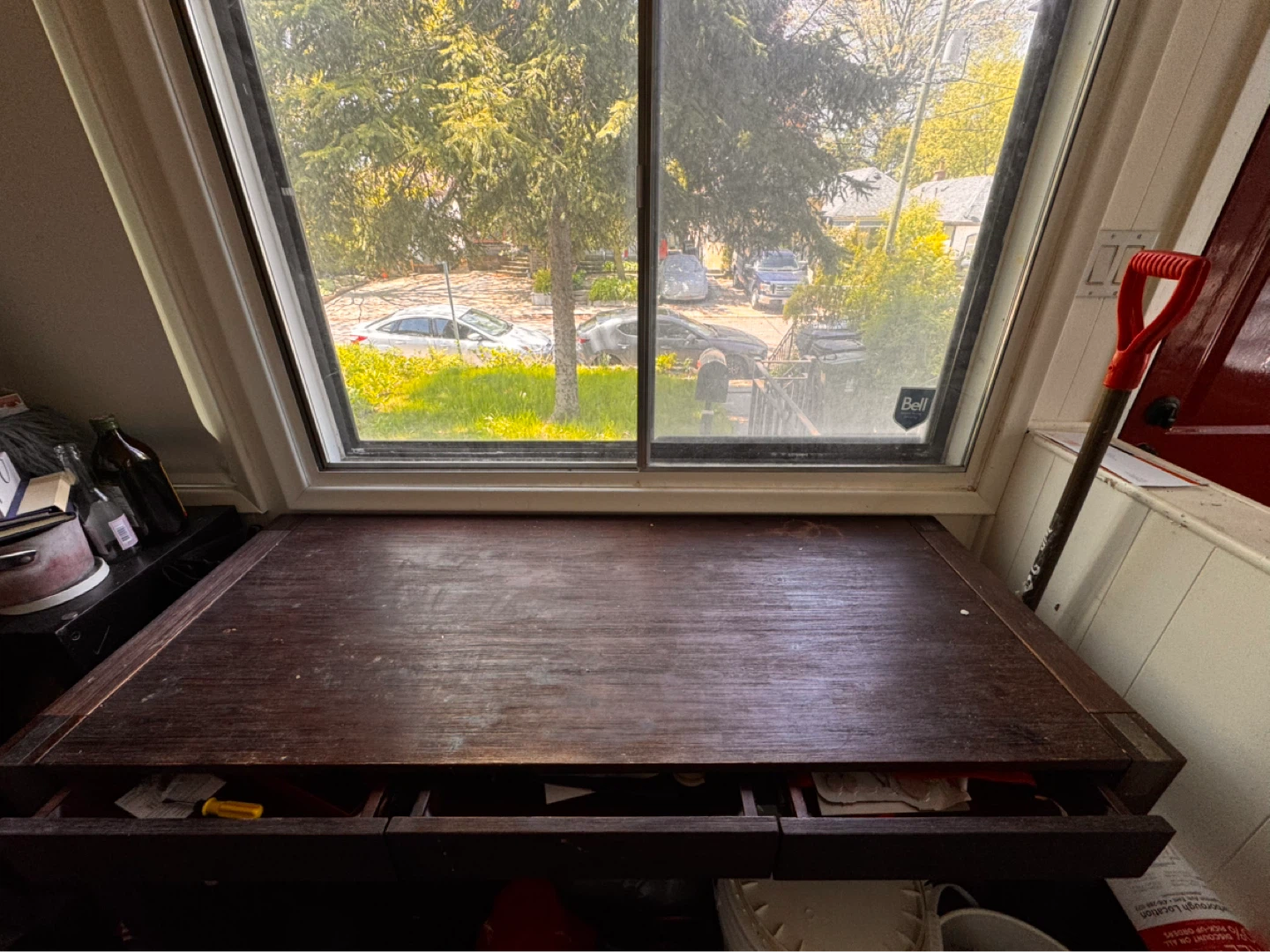 Structube Dark Wood Desk with Drawers - photo 2