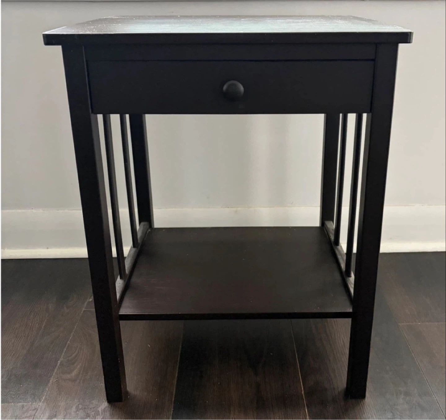 Wooden End Table with Drawer and Shelf