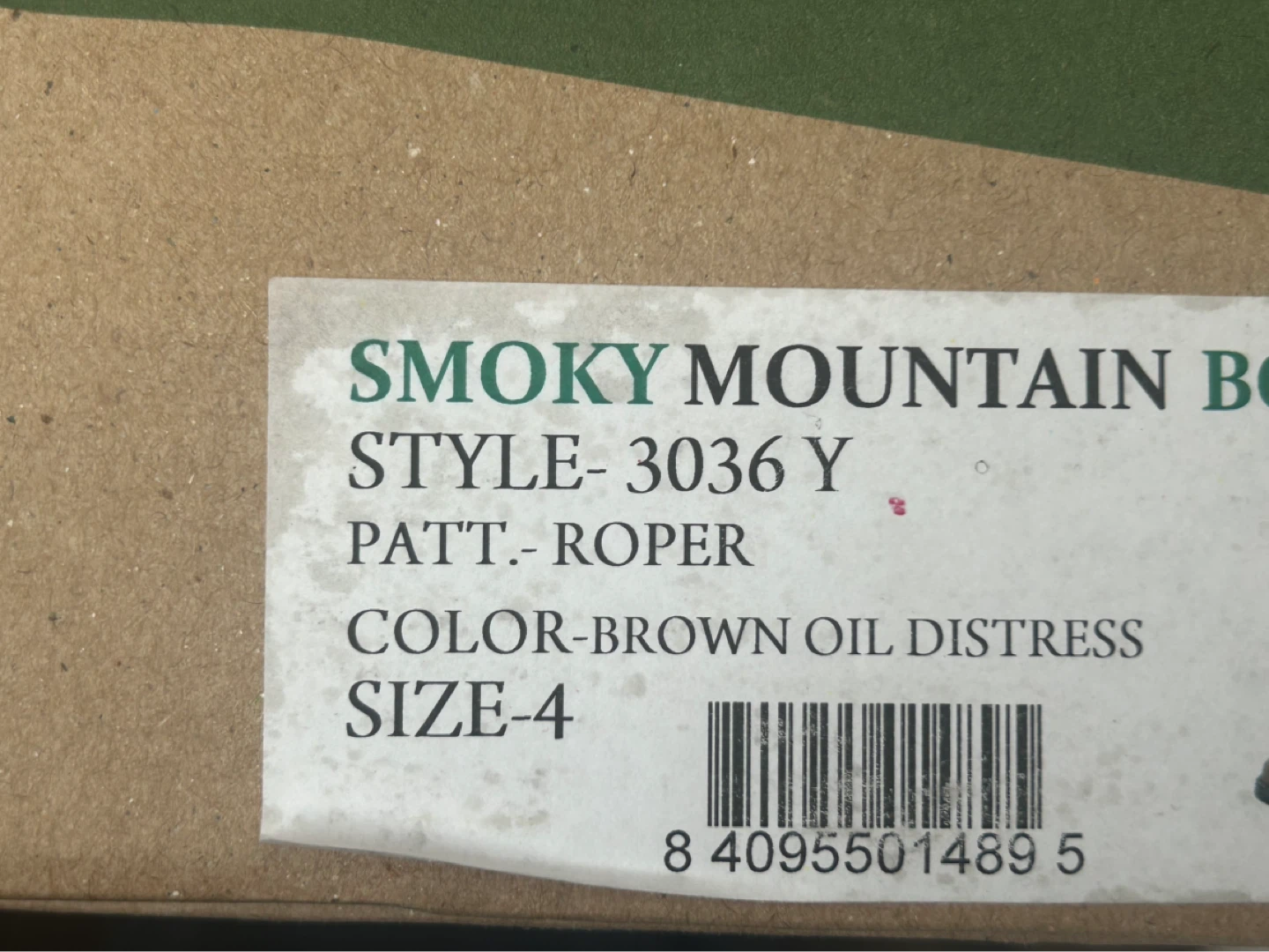 Smoky Mountain Boots Style 3036Y Roper Brown Oil Distress Size 4 - photo 5