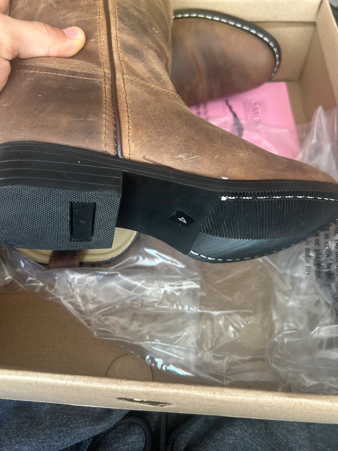 Smoky Mountain Boots Style 3036Y Roper Brown Oil Distress Size 4 - photo 2