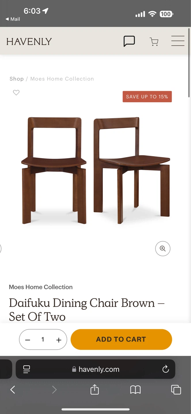 Wood Dining Chairs - Set of 2