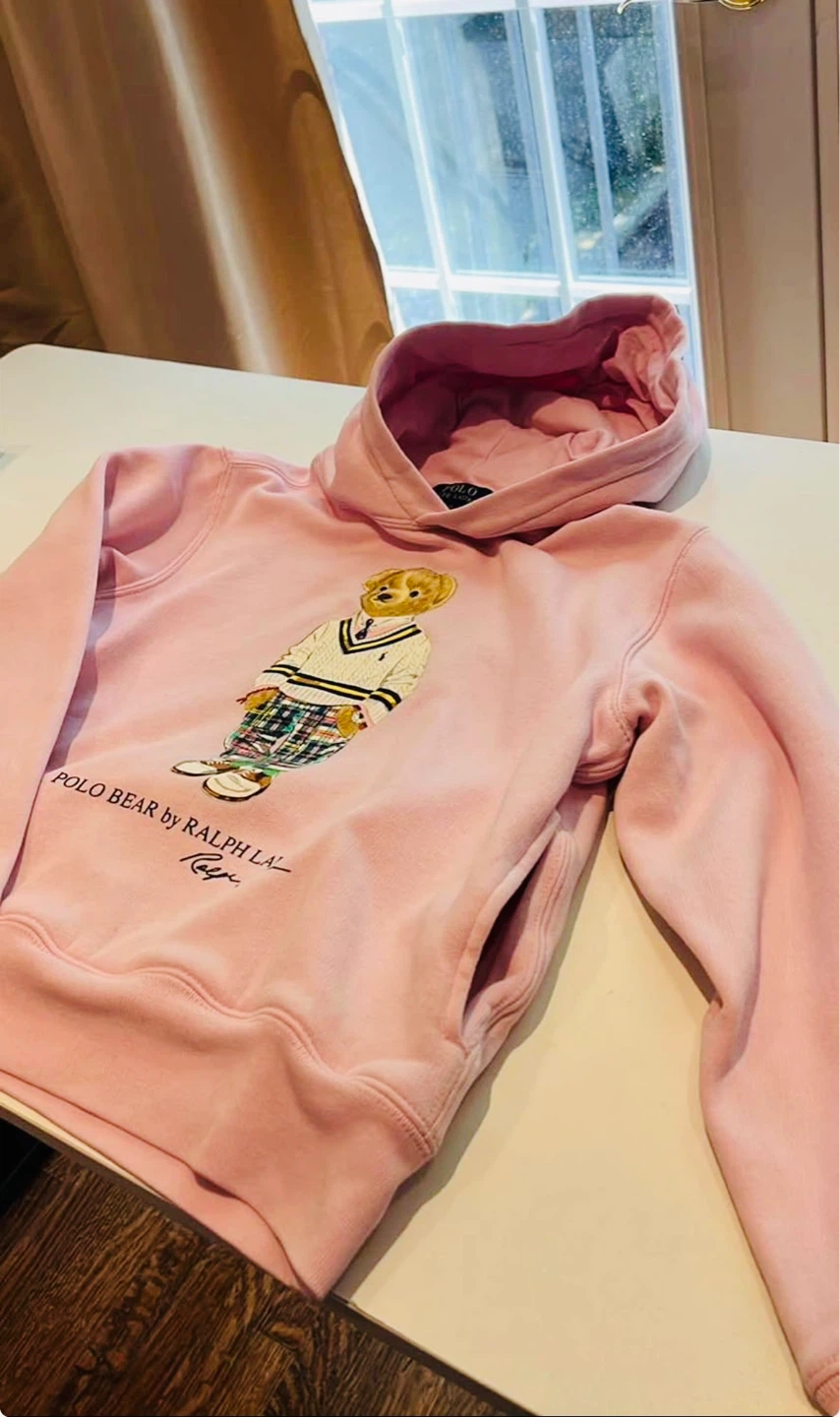 Polo Ralph Lauren Pink Polo Bear Hoodie M for kids