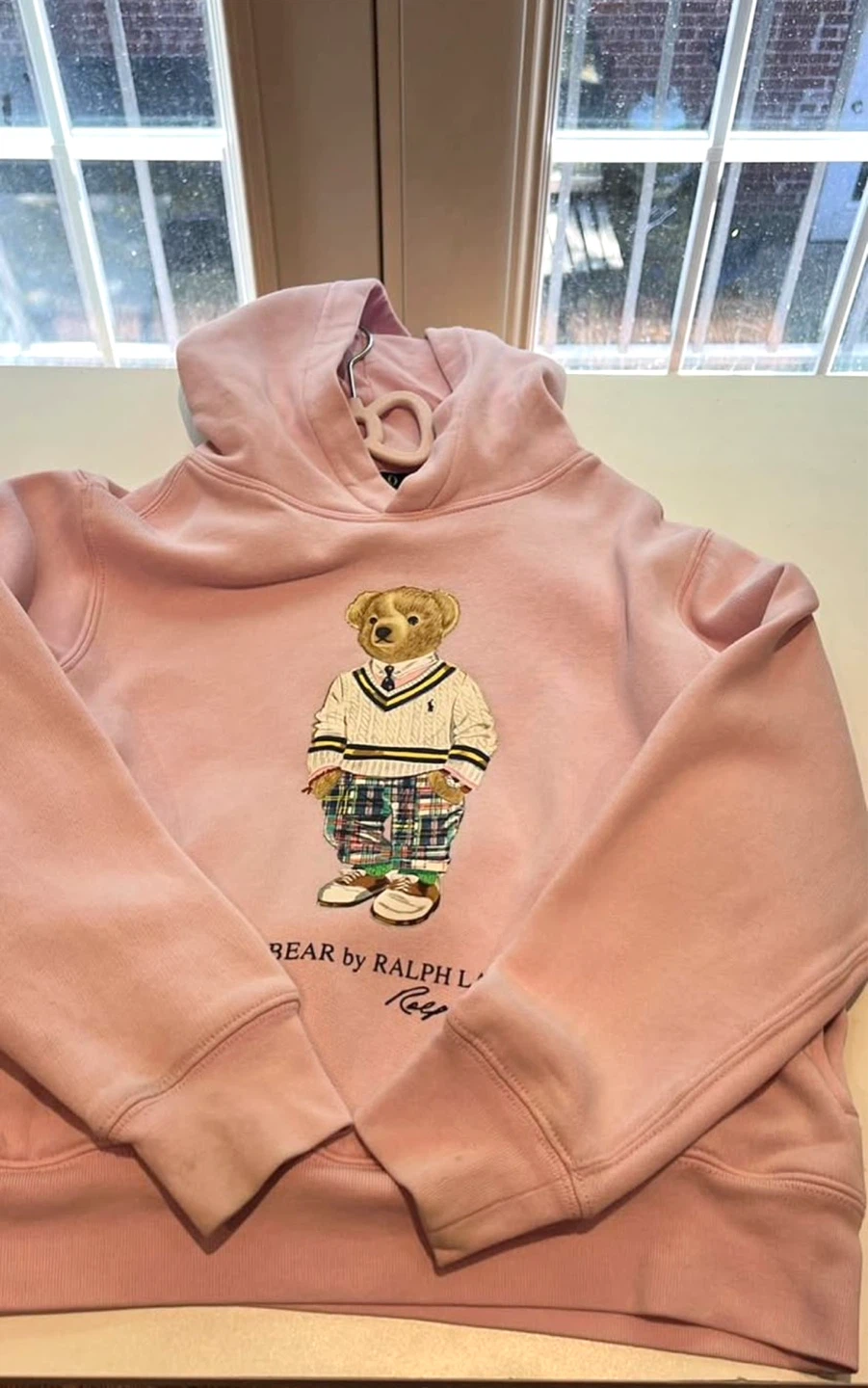 Polo Ralph Lauren Pink Polo Bear Hoodie M for kids - photo 2