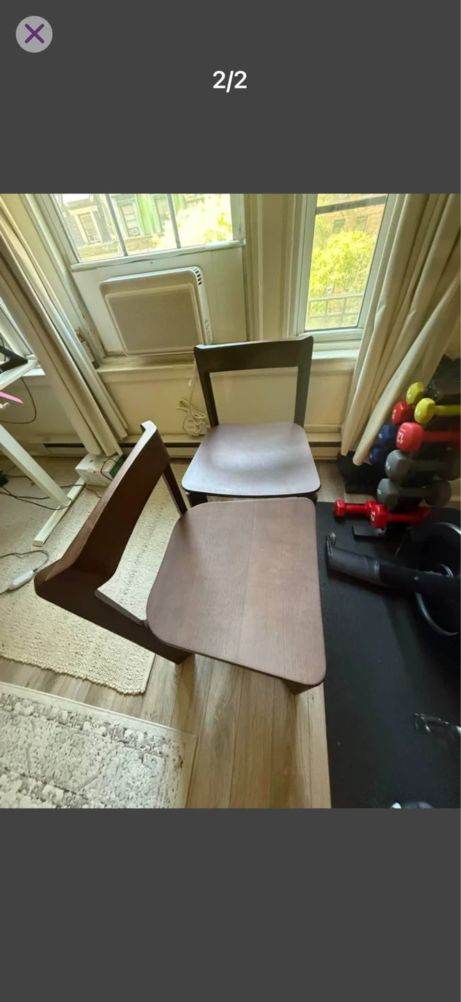 Wood Dining Chairs - Set of 2 - photo 3