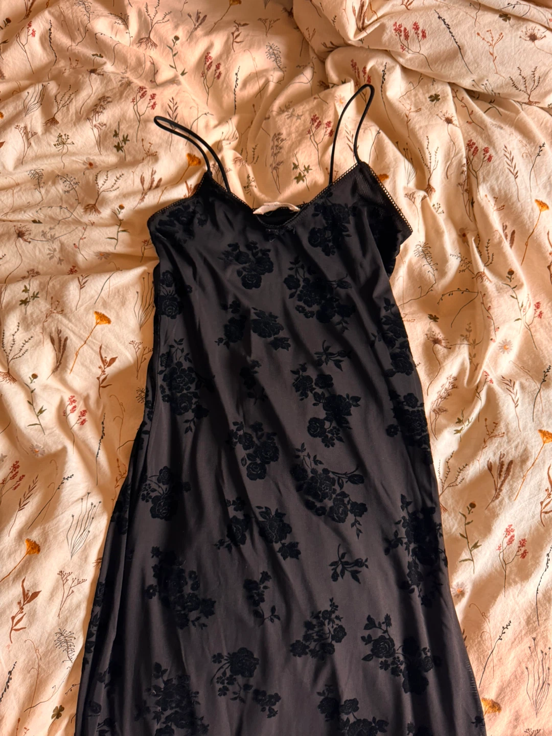 Wild Skye Black Floral Slip Dress