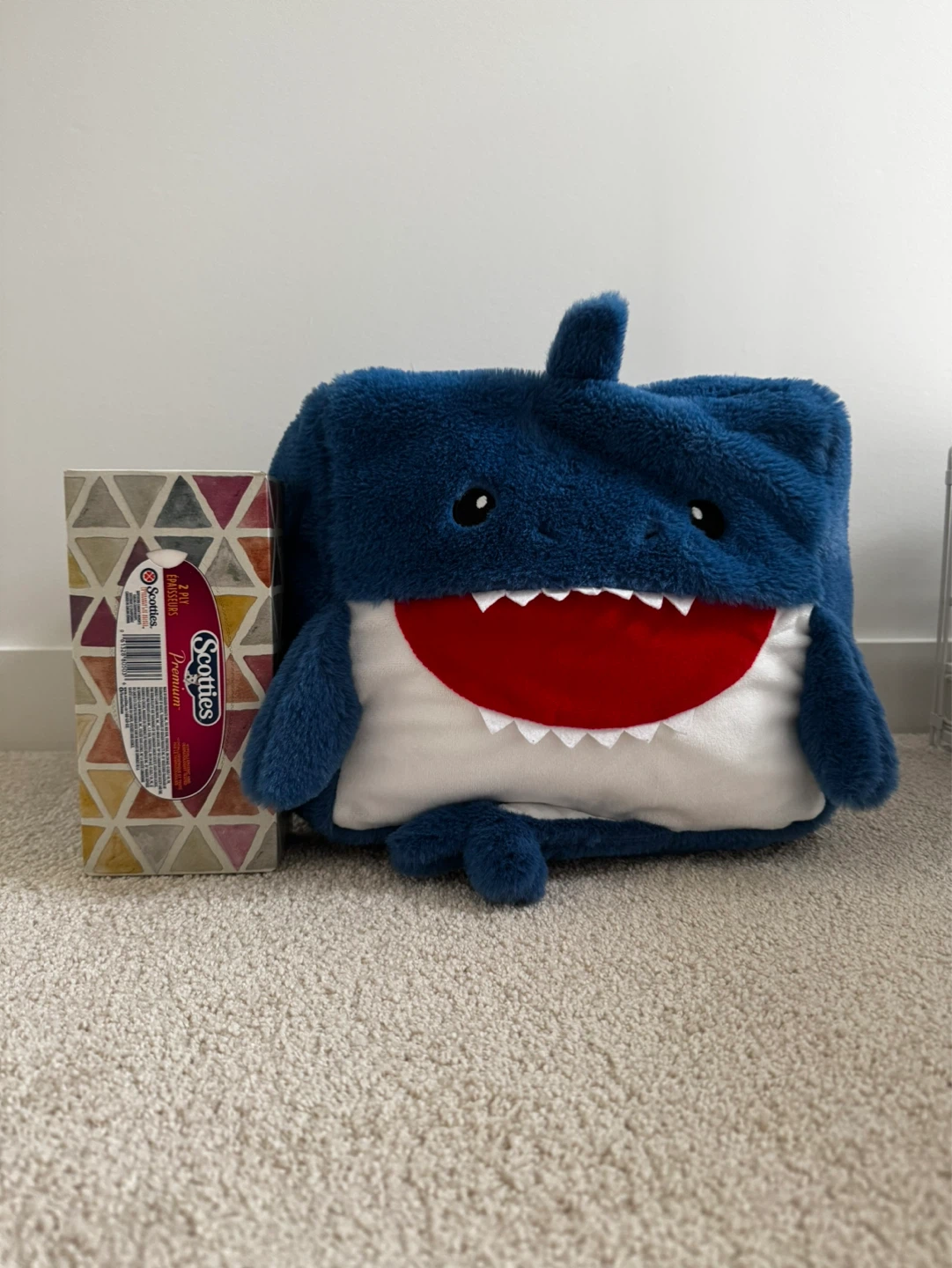 Blue Shark Plush Storage Ottoman - photo 3