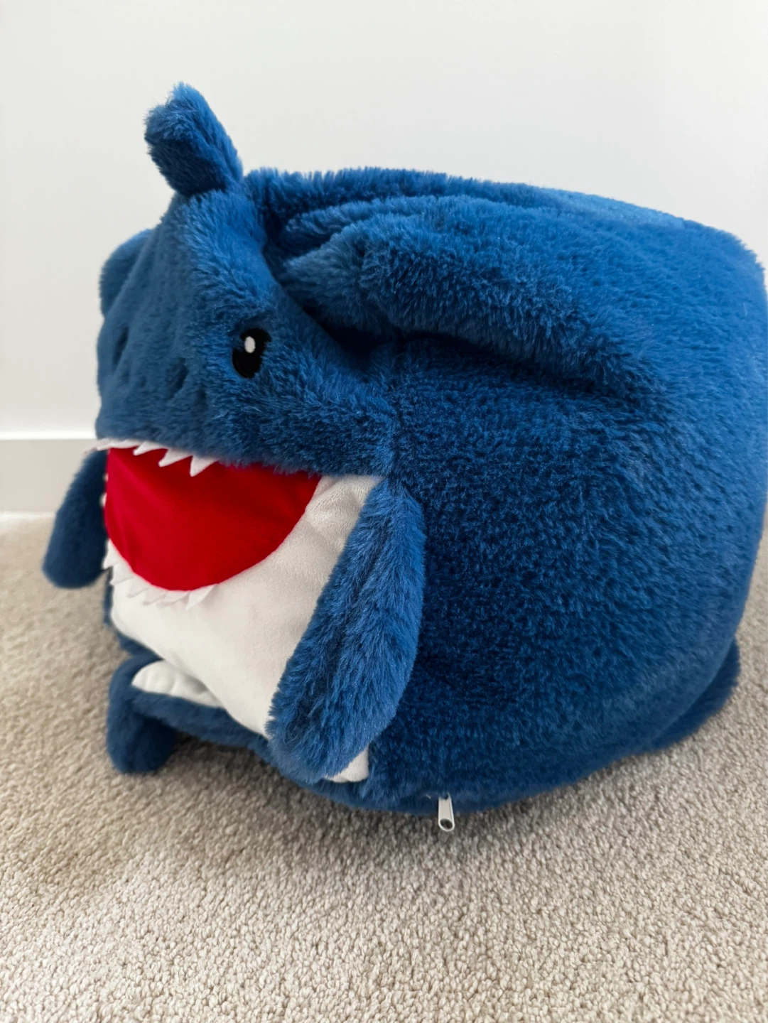 Blue Shark Plush Storage Ottoman - photo 2