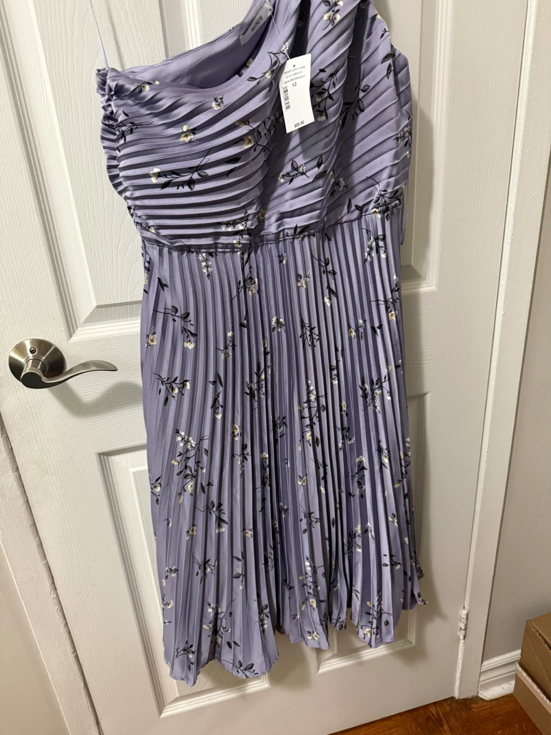 Ricki's Lilac Floral One-Shoulder Pleated Dress Size 12 - photo 2