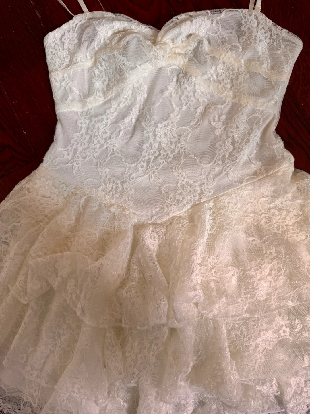 Forever 21 White Lace Ruffle Dress Size S - photo 3