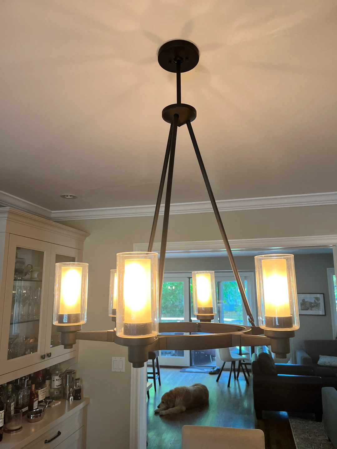 Chandelier with 6 Glass Shades