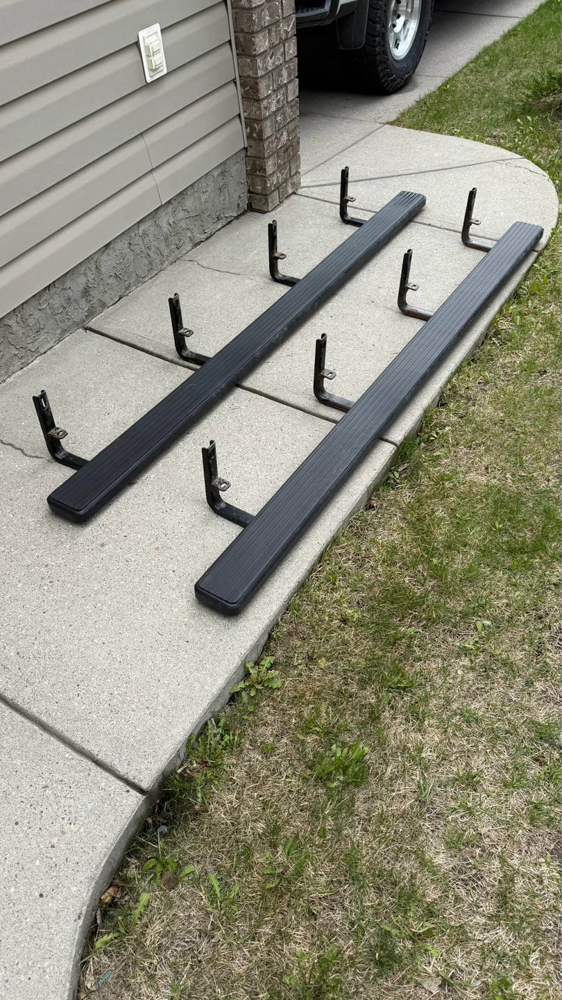 APS Running Boards Stainless Steel Black 5” Silverado Sierra