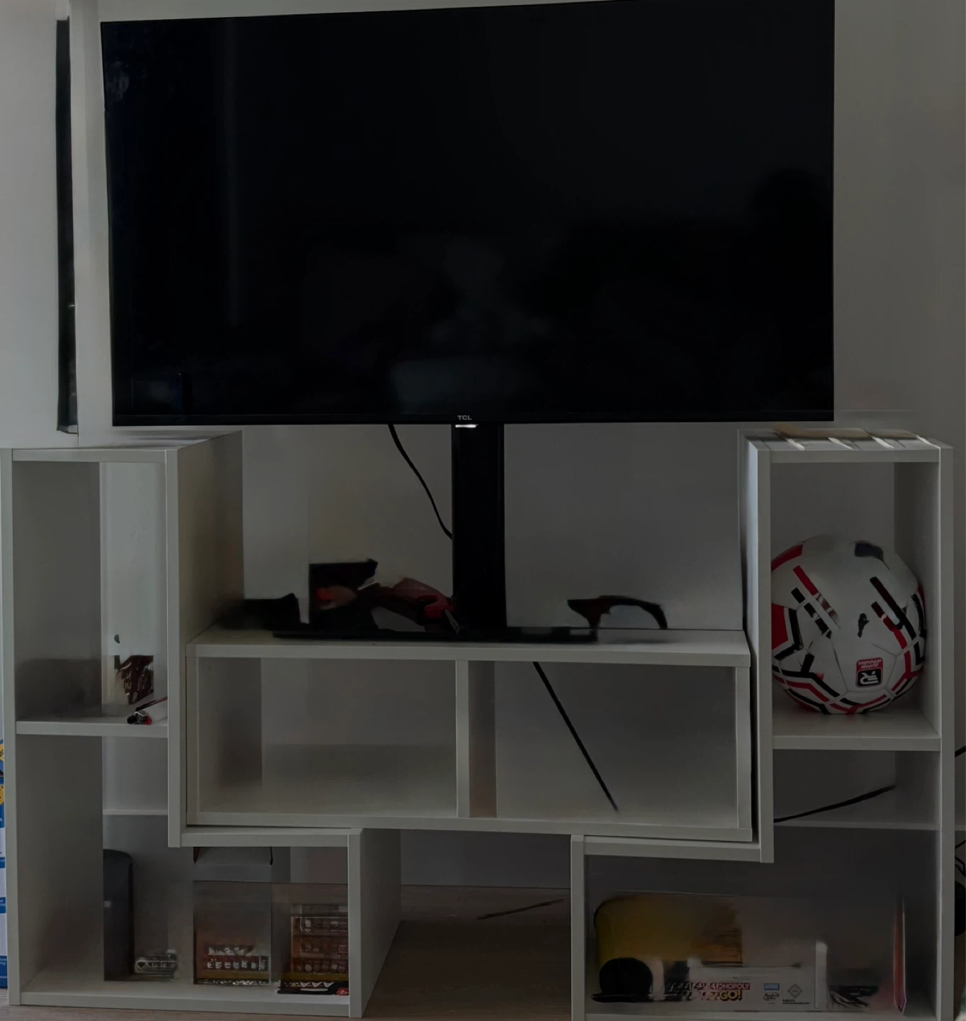 3 in 1 Adjustable White TV Stand Console