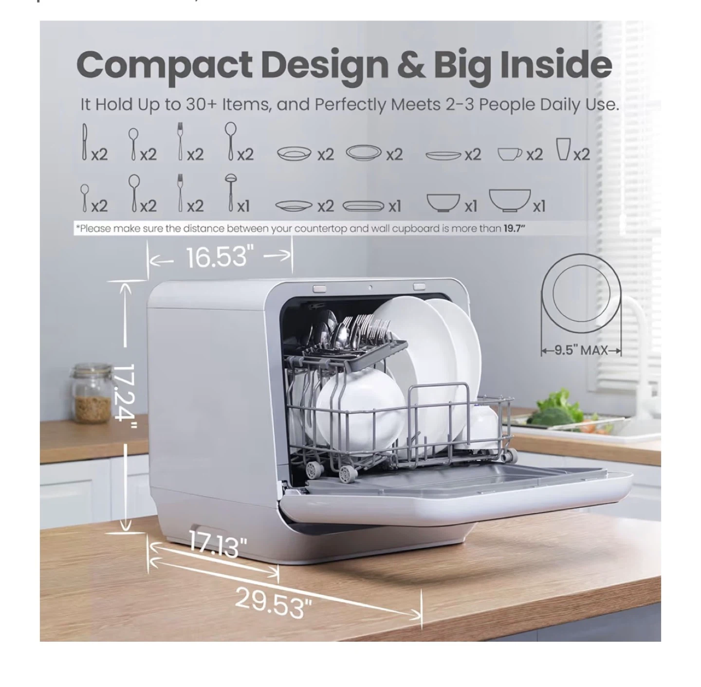 Comfee Countertop Portable Dishwasher - White - photo 2