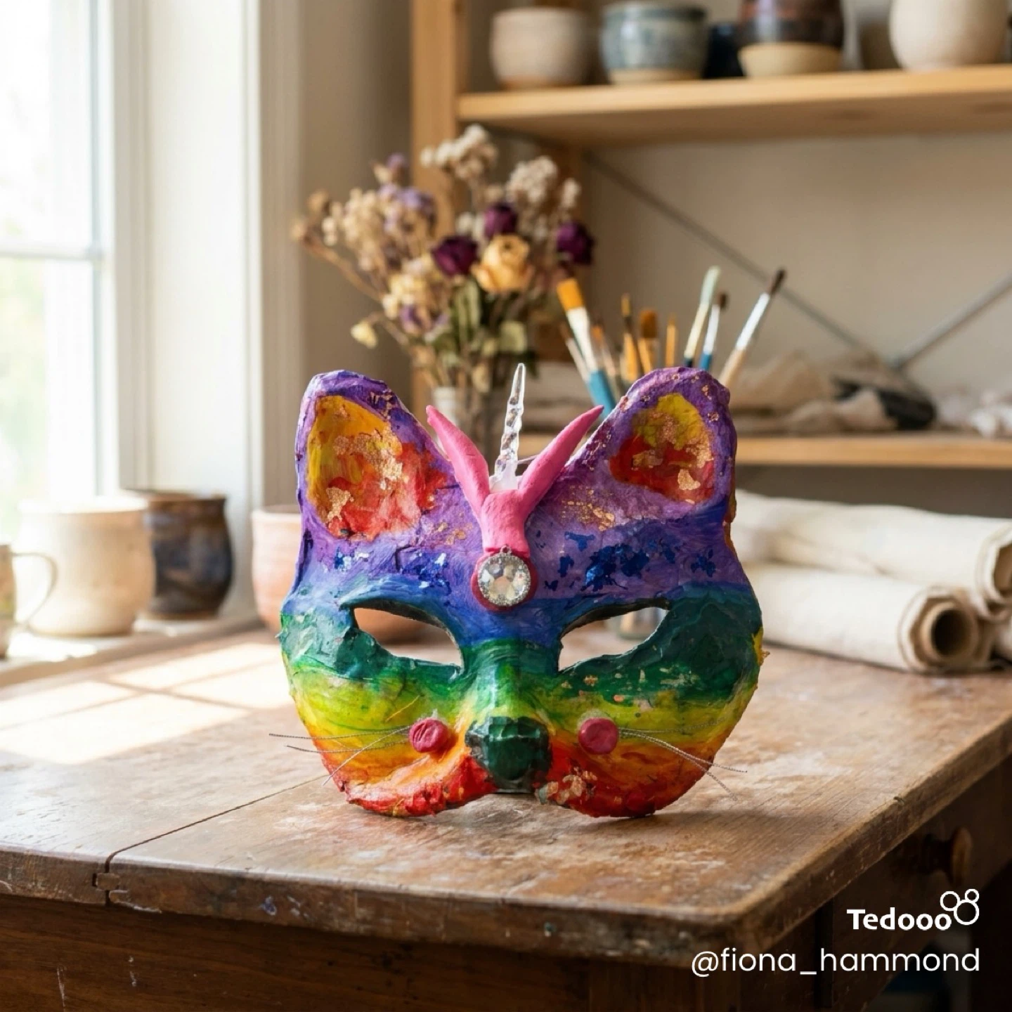 Rainbow Cat Unicorn Mask