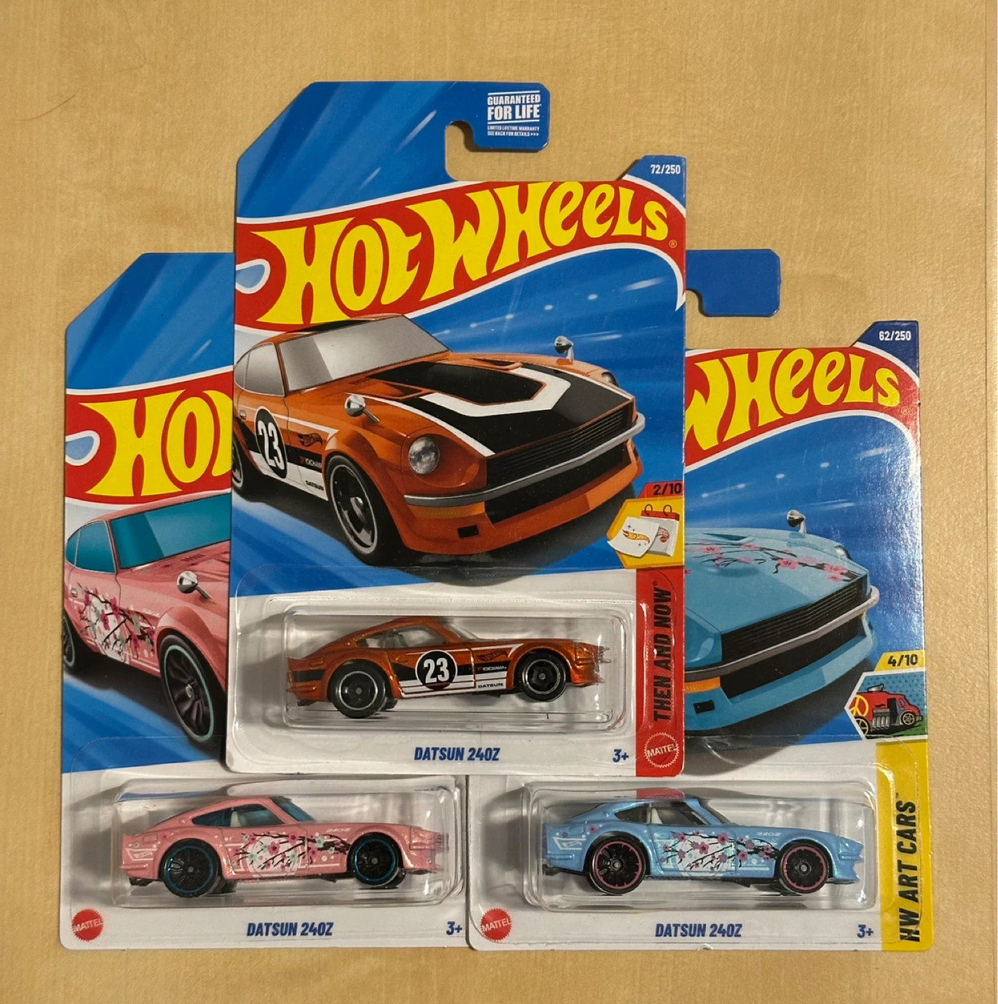 Hot Wheels Datsun 240Z Lot (Orange, Pink, Blue)