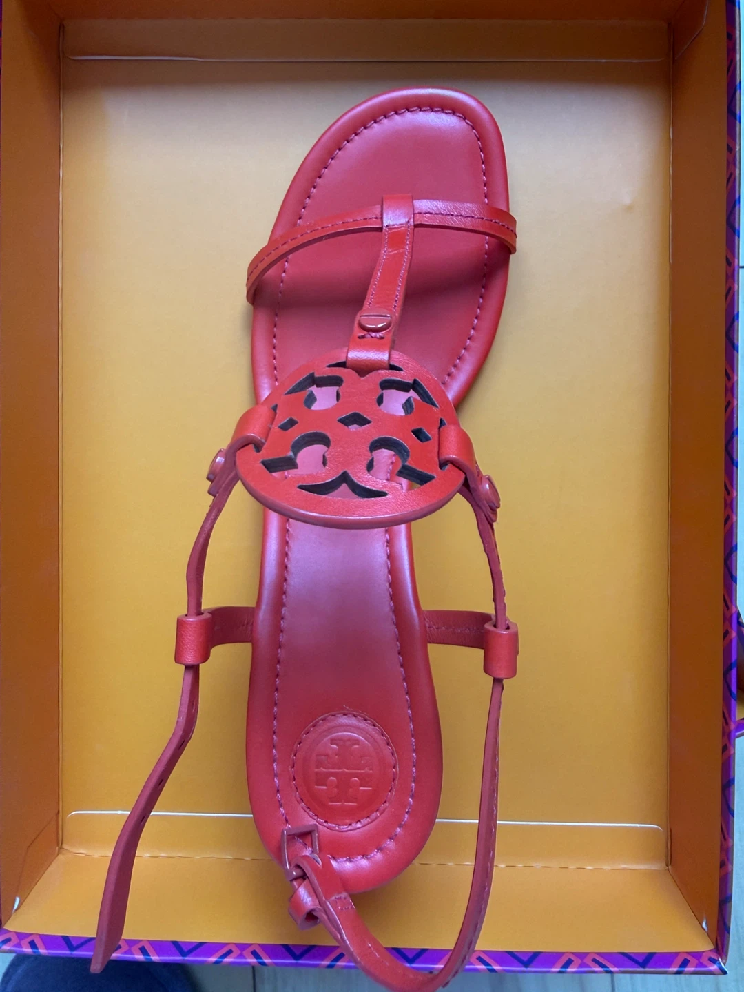 Tory Burch Miller 60mm Wedge Sandals orange S 8