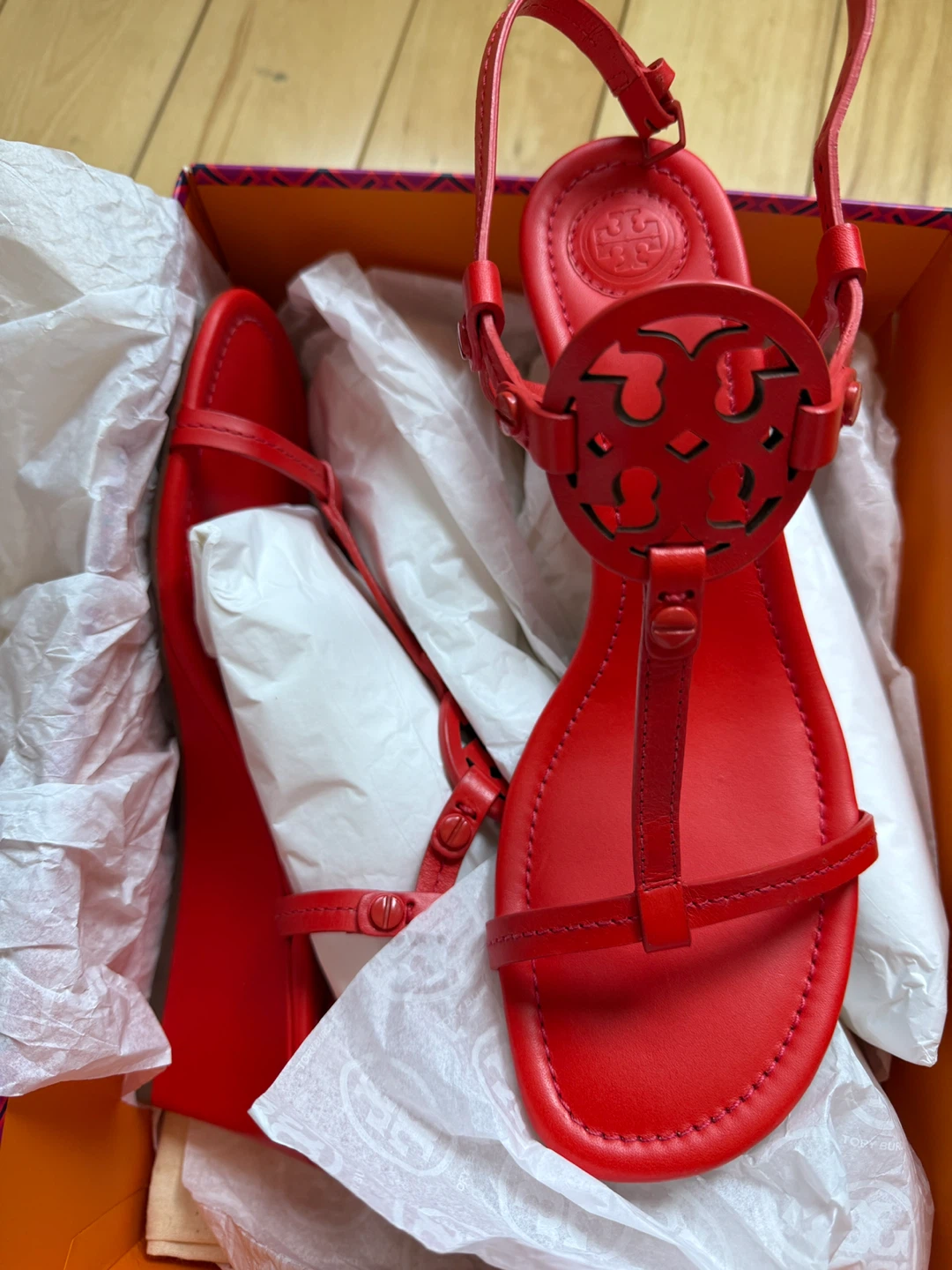 Tory Burch Miller 60mm Wedge Sandals orange S 8 - photo 5