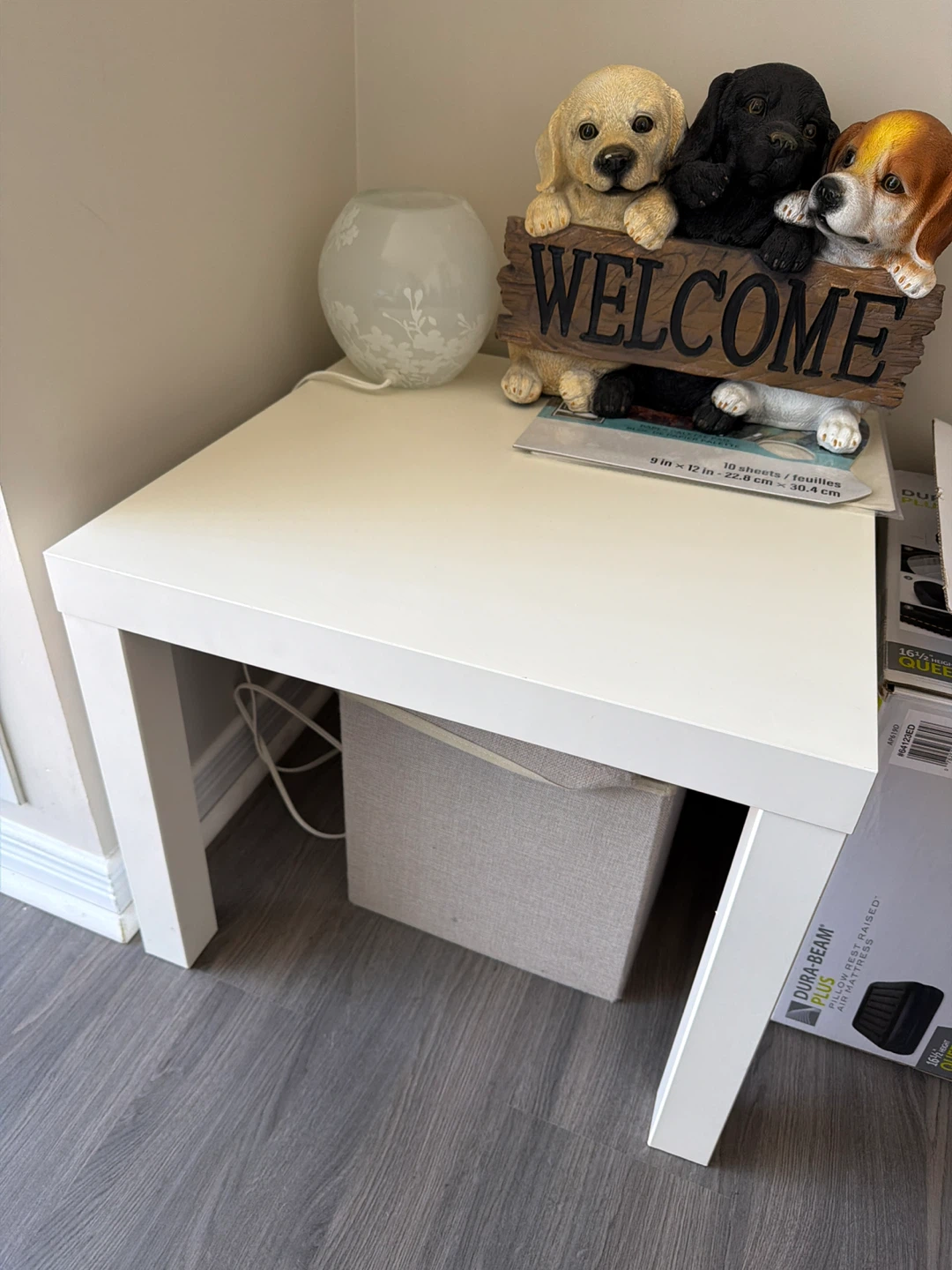 White IKEA Side Table