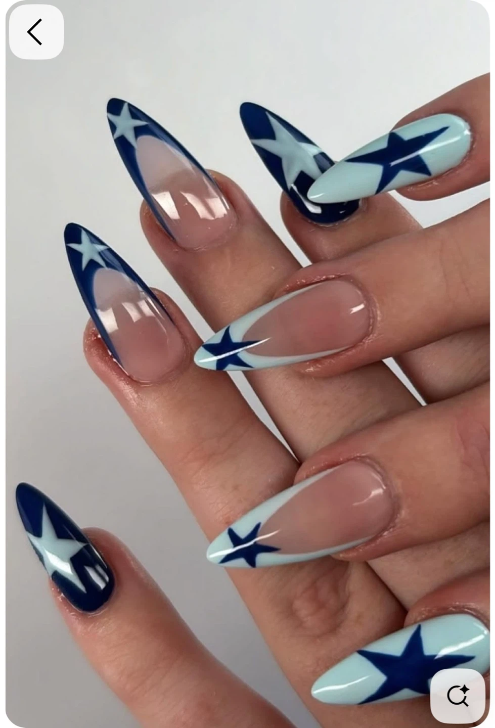 Press-On French Tip Nails with Stars - photo 2