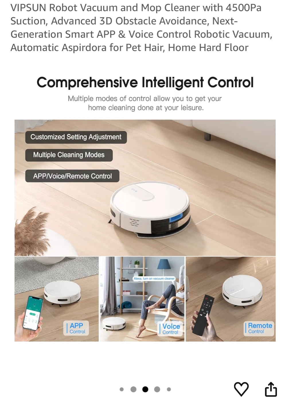 VIPSUN Robot Vacuum and Mop Cleaner 4500Pa Suction - photo 3