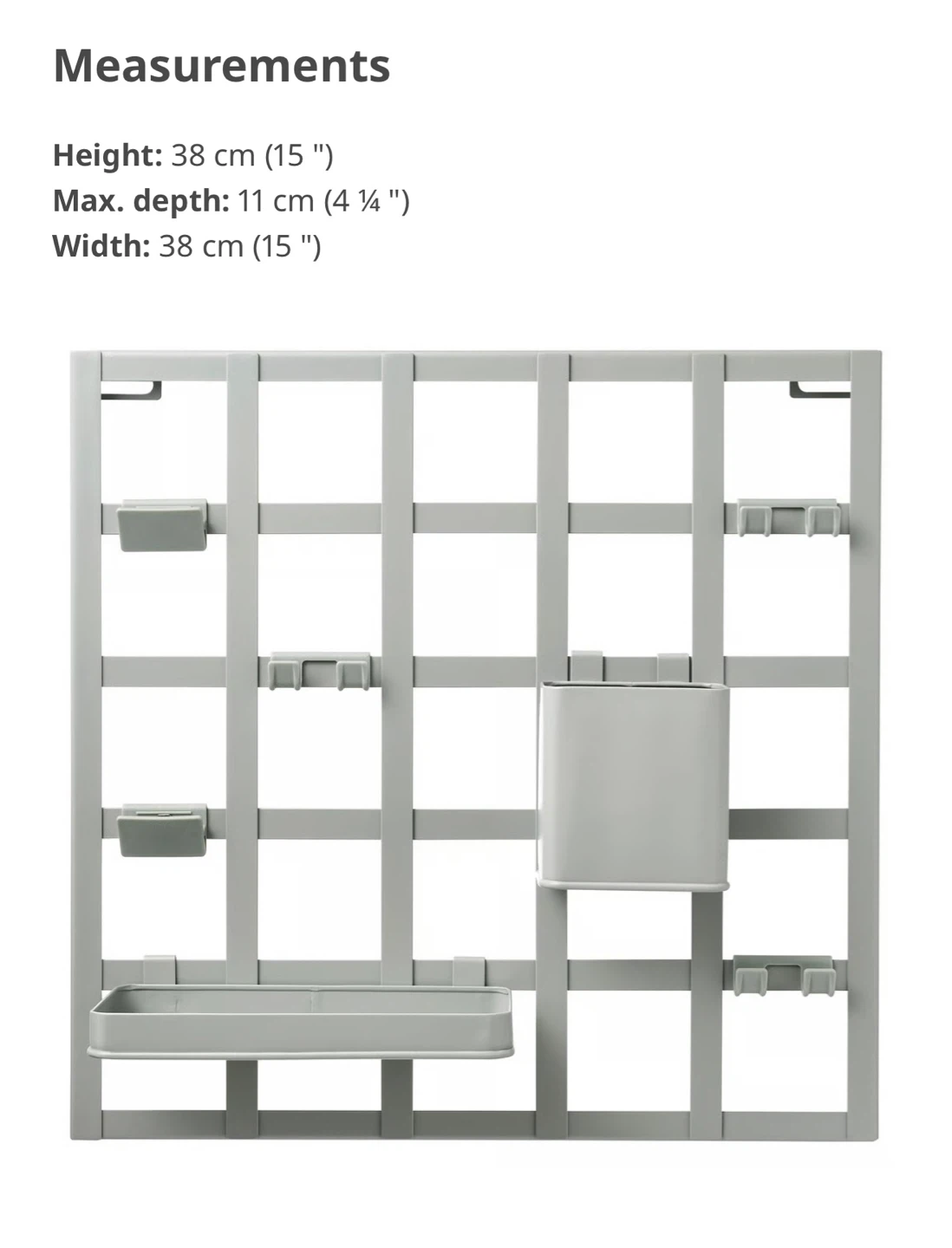 IKEA SNICKRA Storage Board Set Gray-Green 38x38 cm - photo 4