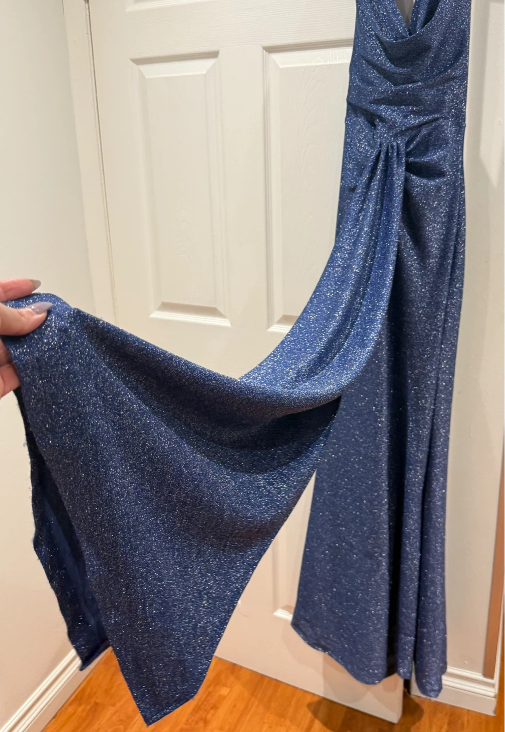 Blue Sparkly Halter Maxi Dress - photo 2