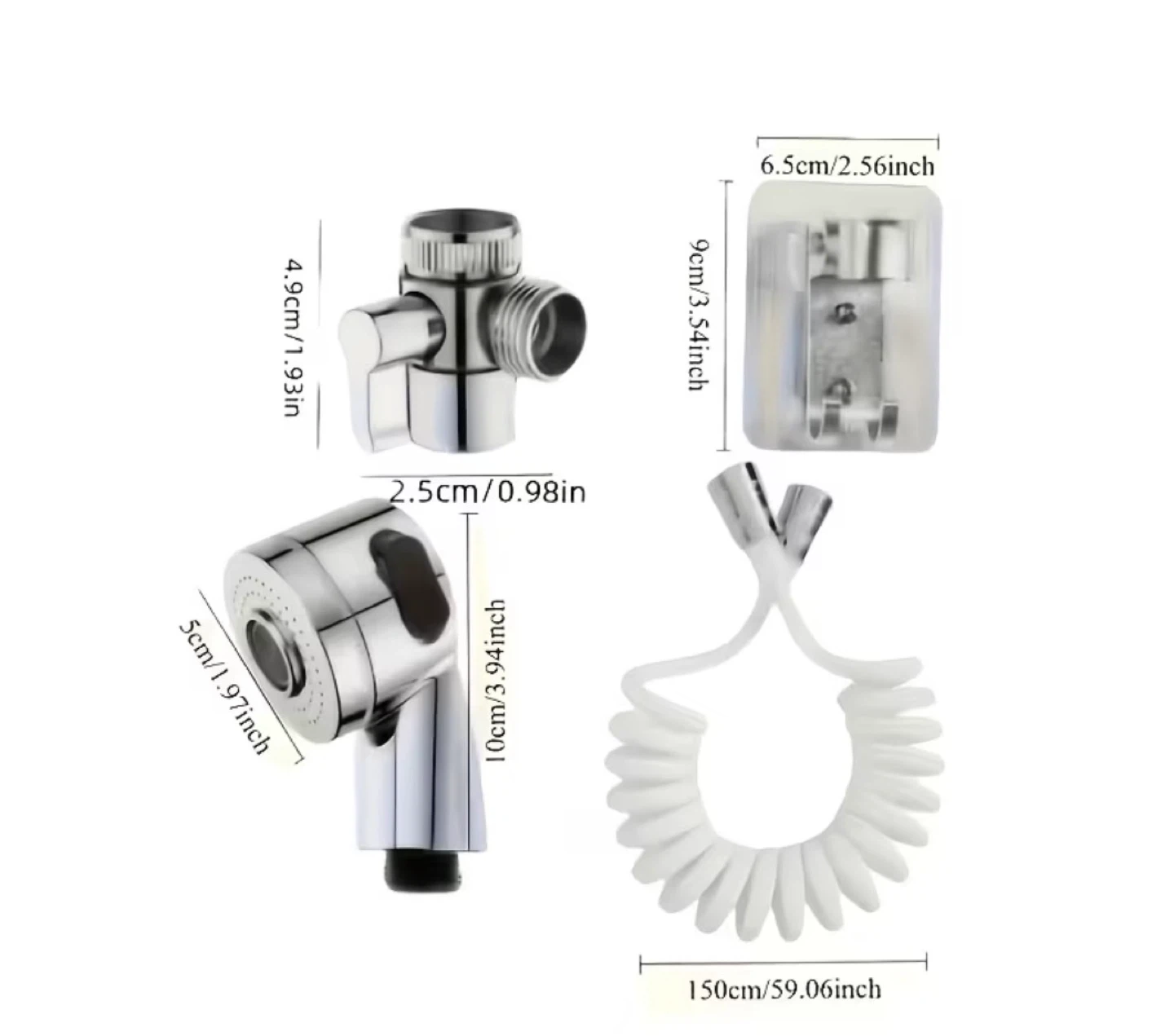 Chrome Faucet Sprayer Set with Hose and Holder - photo 3