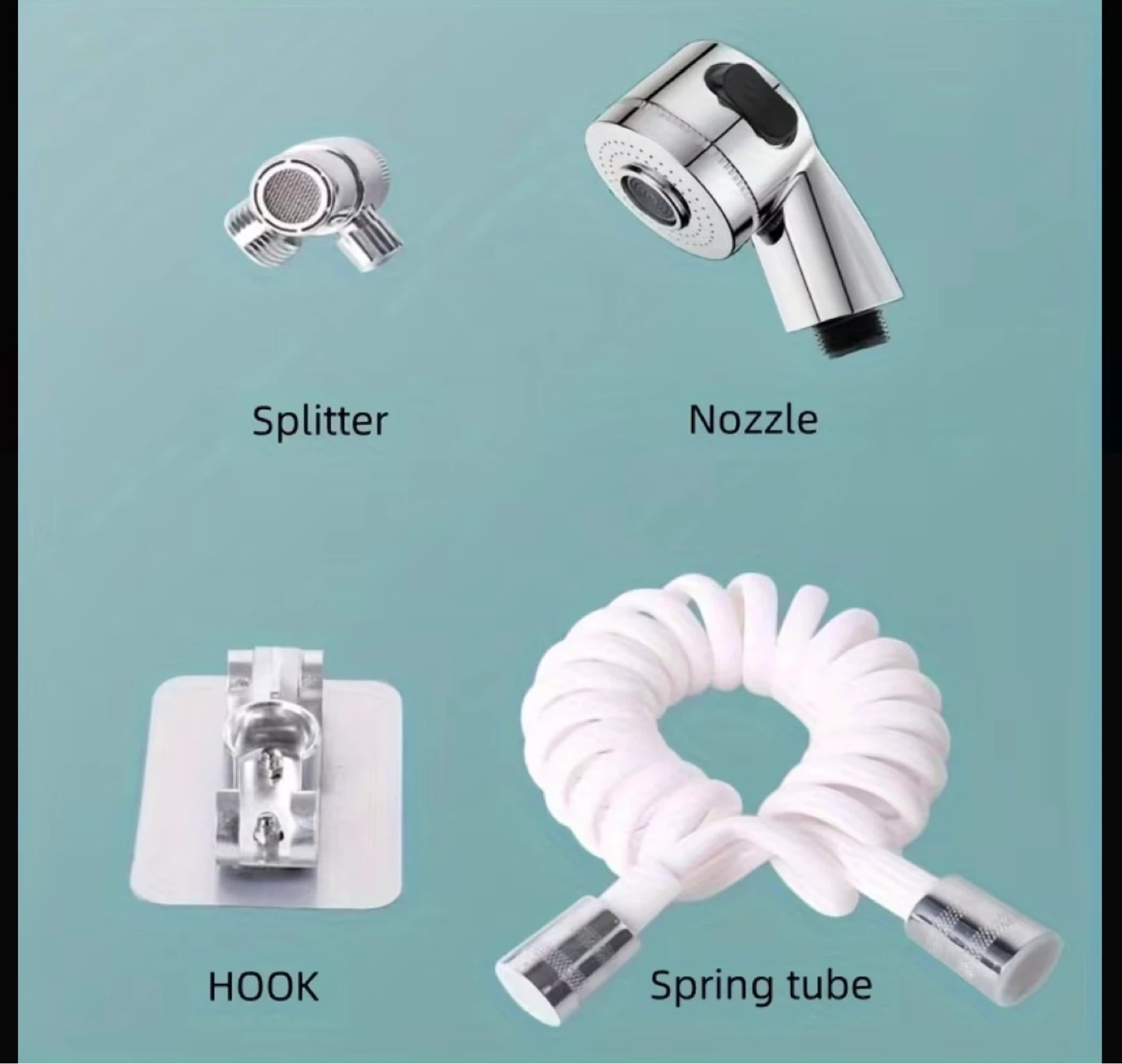 Chrome Faucet Sprayer Set with Hose and Holder - photo 2