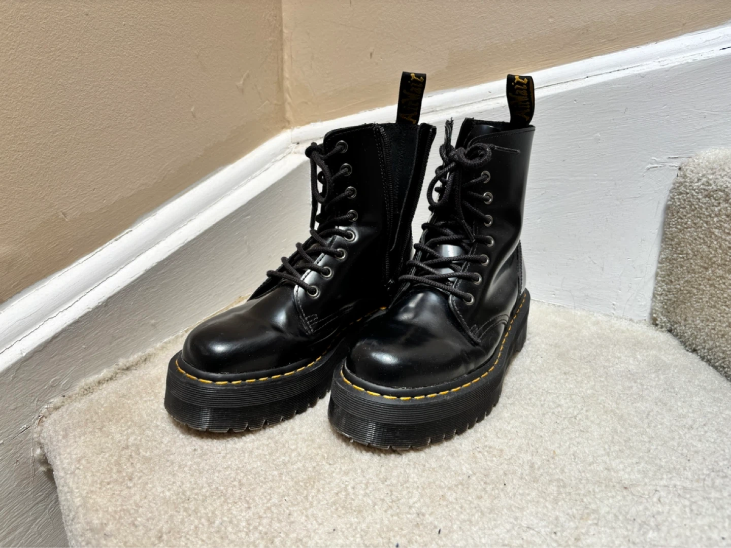 Dr. Martens Black Platform Boots (Women 8)