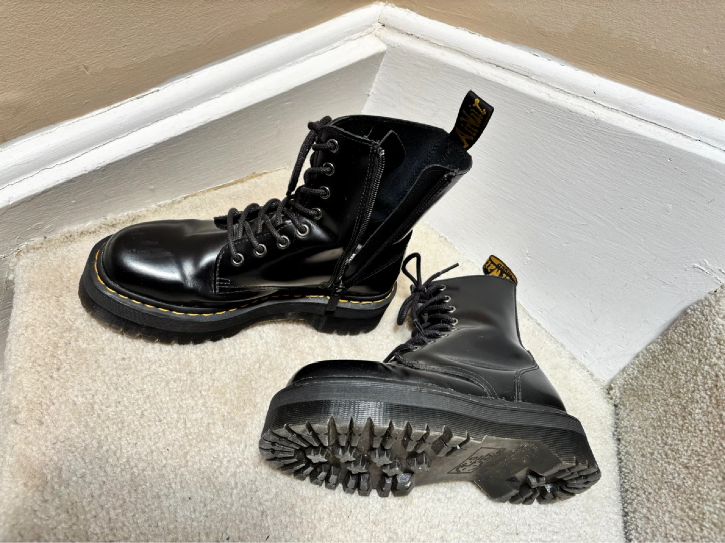 Dr. Martens Black Platform Boots (Women 8) - photo 2