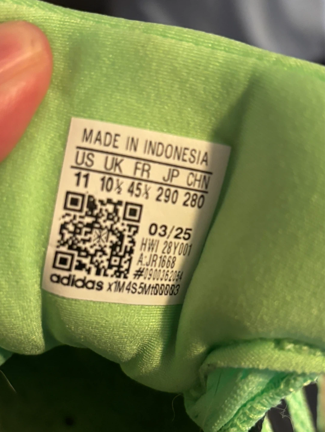 Adidas Running Shoes US Size 11 - Lime Green - photo 2