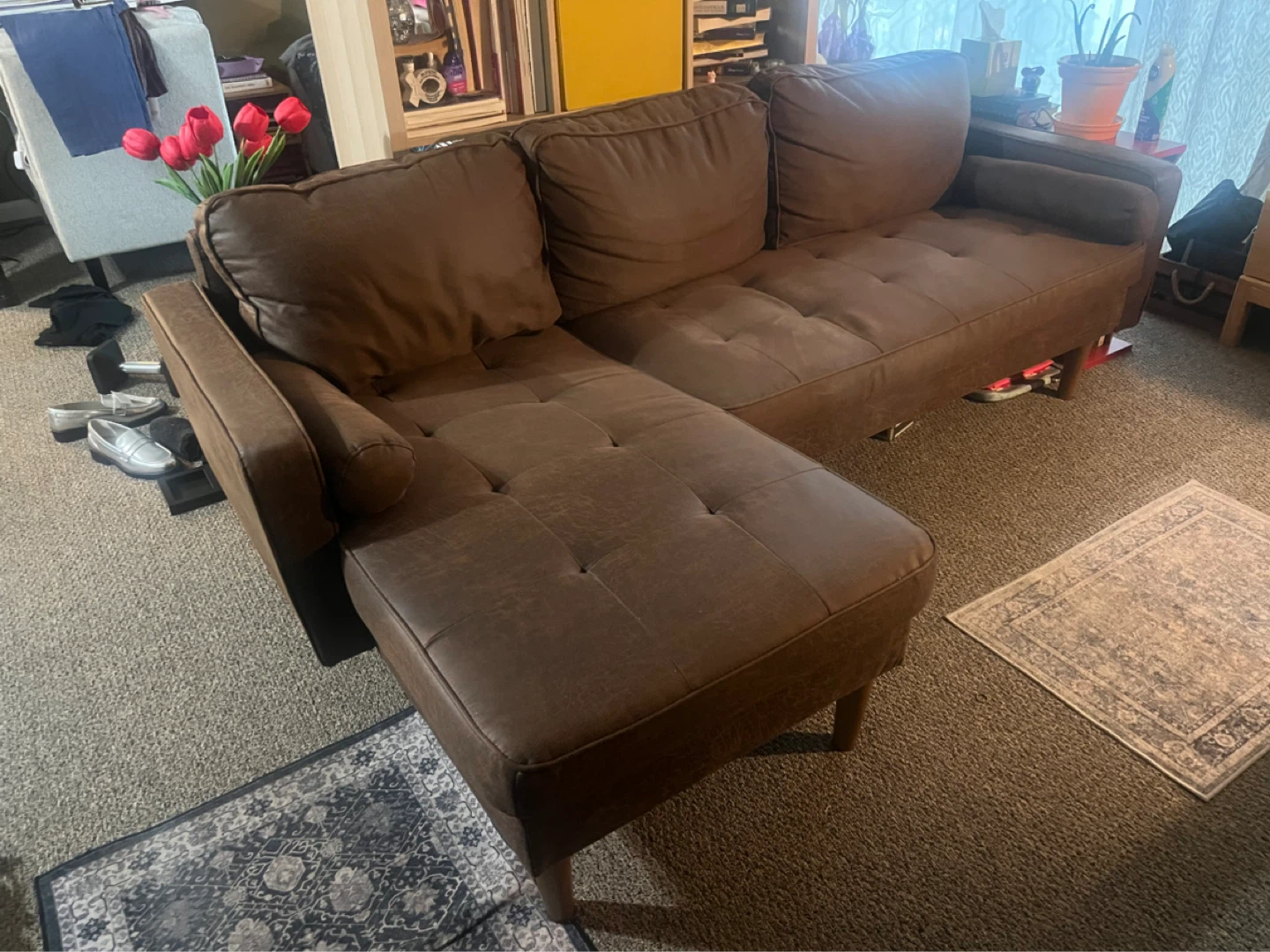 Brown Sectional Sofa - photo 3
