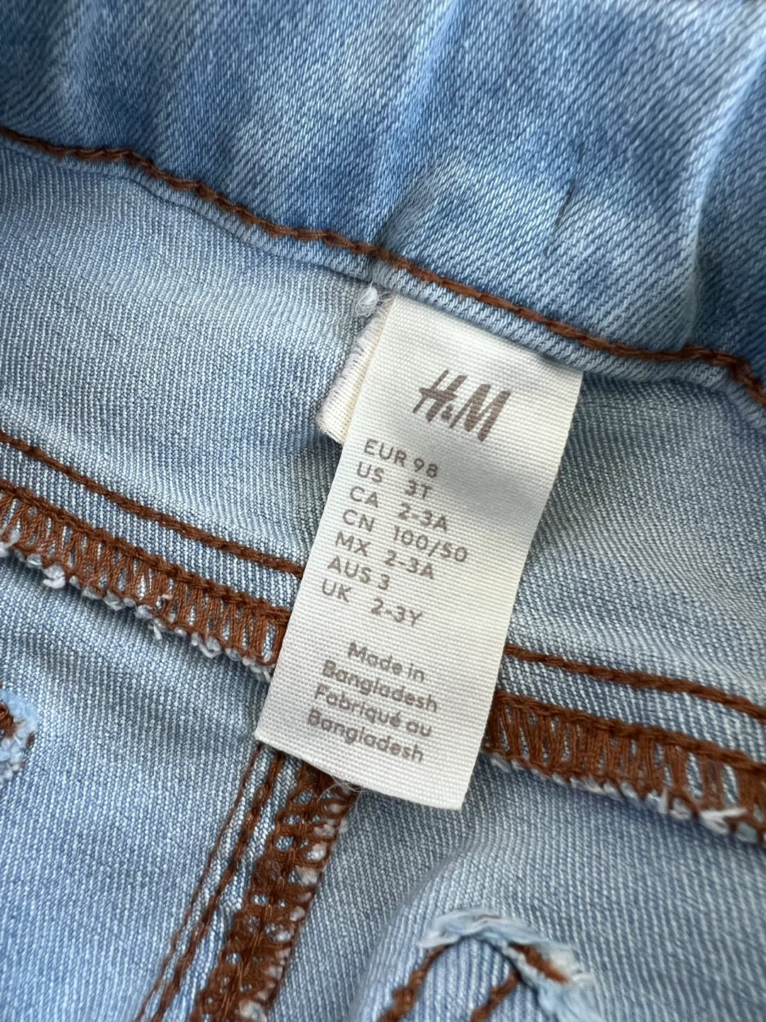 H&M Kids Light Wash Denim Jeans Size 2-3Y - photo 3