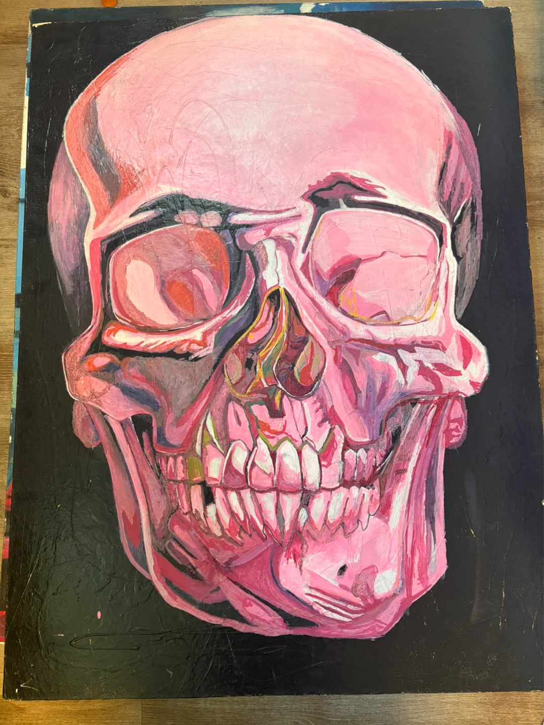 Pink Skull Painting