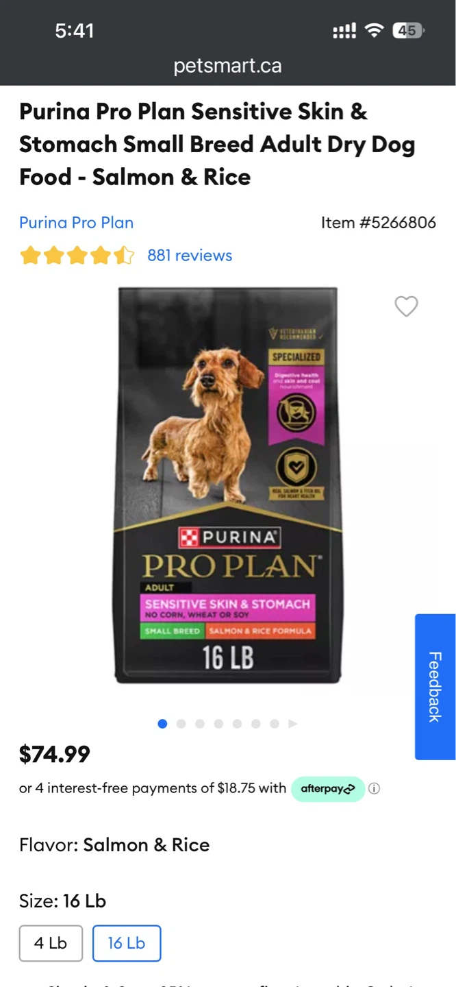 Purina Pro Plan Adult Sensitive Skin & Stomach Dog Food, 16 LB - photo 2
